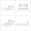 Lit plateforme blanc Mikael avec tête de lit à DEL intégrée, garde-corps et tablettes de rangement, aucun sommier nécessaire-2031763071-2031763070