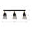 3 Lights Wooden Base Semi Flush Mount With Glass Cap