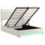 4Ft6 Double Bed Velvet Upholstered Bed With 7 Colors LED-Light Strips-311725765