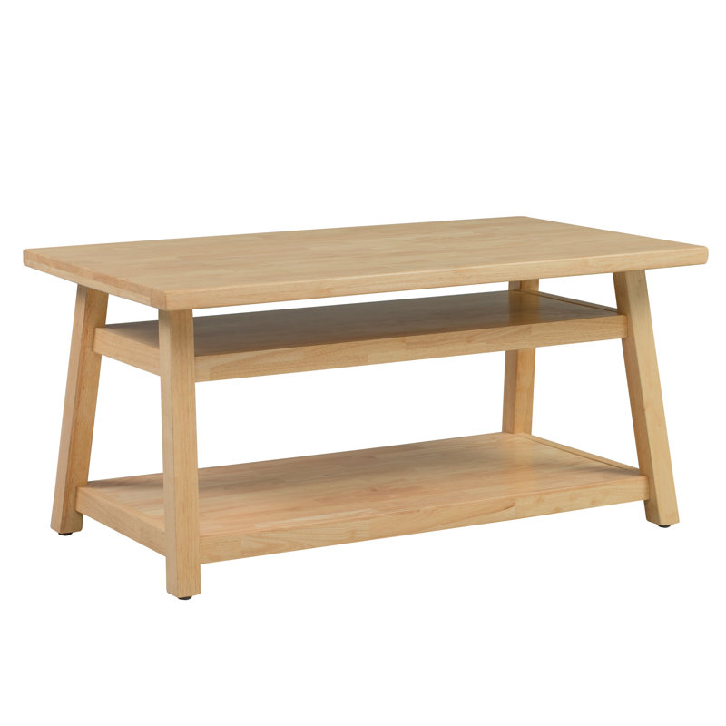 ECR4Kids Sit n' Stash Rectangular Table with Storage, Kids Furniture, Natural