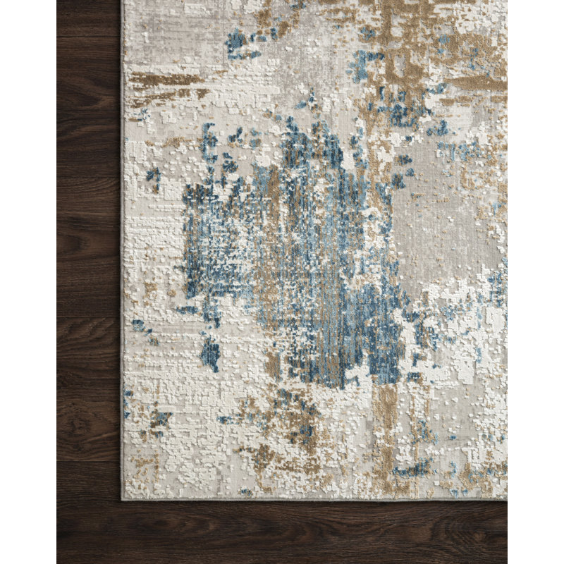Jeffrey Viscose Abstract Indoor Rug, Rectangle 5'3" x 7'8"