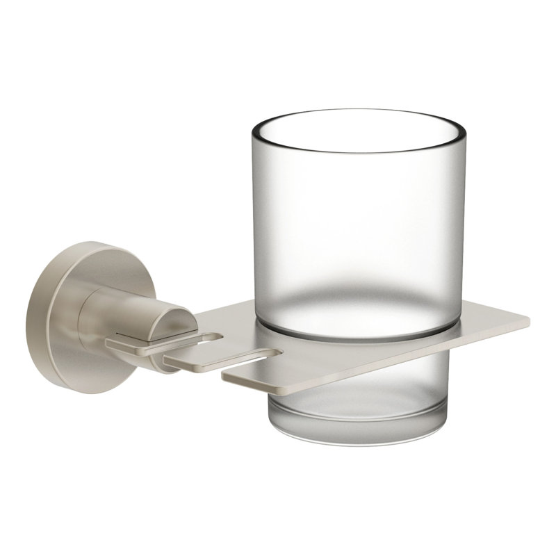 Dia Bathroom Storage Container, Satin Nickel