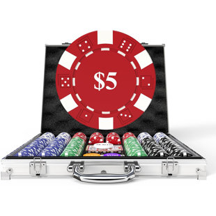 Premium Poker Chip Set with Denominations, 500 Count 11.5 Gram Chips, Aluminum Carry Case