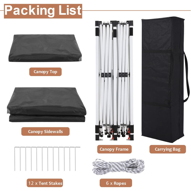 10x20 Pop Up Canopy with 6 Sidewalls, Conical Canopy Tent 10×20 with 3 Adjustable Height Waterproof, UV-Resistant with Carry Bag, Stakes, Ropes for Parties, Commercial, (Frame Upgraded)