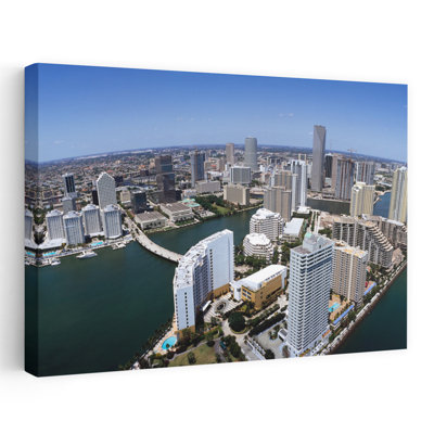 Vue aérienne d'une ville de Miami, Miami-Dade County, Floride, États-Unis, architecture moderne abstraite, art urbain