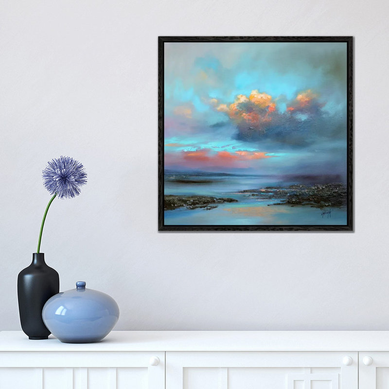 Hebridean Light I by Scott Naismith - Painting on Canvas, 45.72cm H x 45.72cm W x 3.81cm D, Black Floater Framed