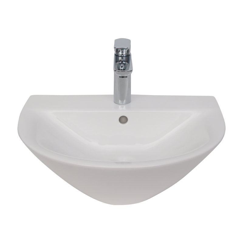 Barclay Morning 18.37'' White Vitreous China U-Shaped Bathroom Sink with Overflow, Single