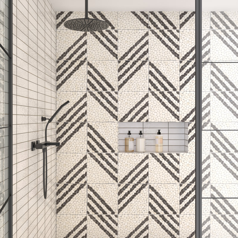 Mosaïque de galets en pierre naturelle Daltile Pebble Oasis 11 po x 11 po (11 pièces par carton) (10,78 pieds carrés par carton)