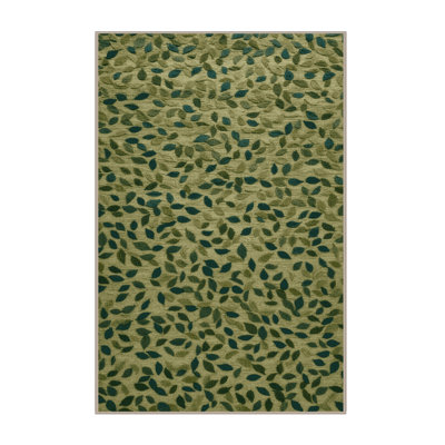 Tapis botanique brun lavable à la machine