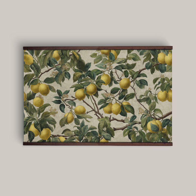 Très grande tapisserie d'art murale - Citrons, H 32 po x l 48 po