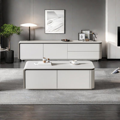 Open TV stand coffee table with large storage by Orxva Galaxy