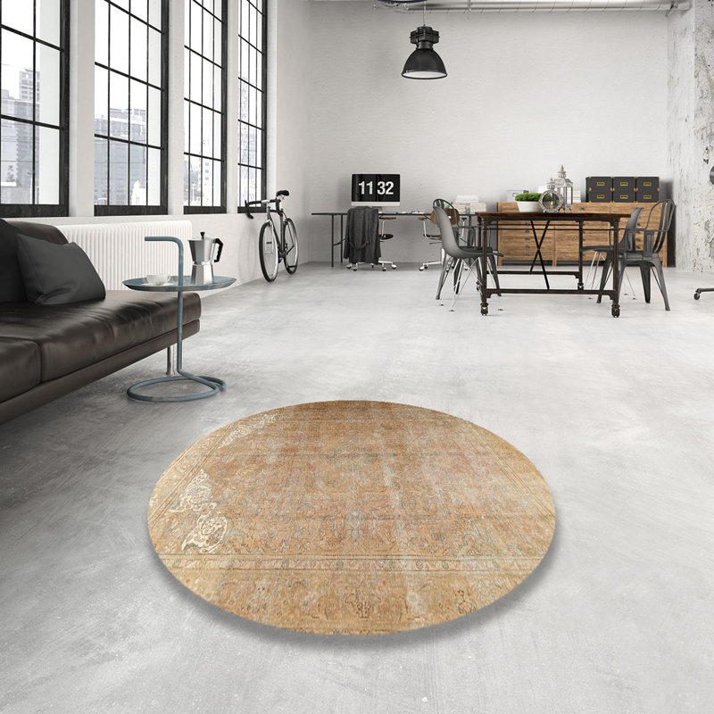 Tapis 100% traditionnel lavable à la machine 3253, Rond 3 pi