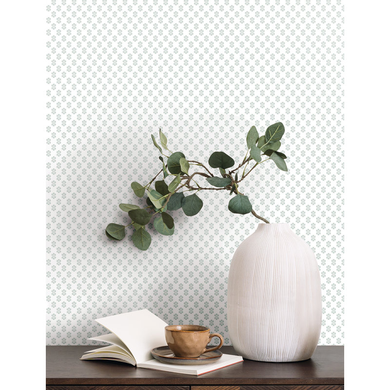 Papier peint floral bleu clair Brioni, Bleu