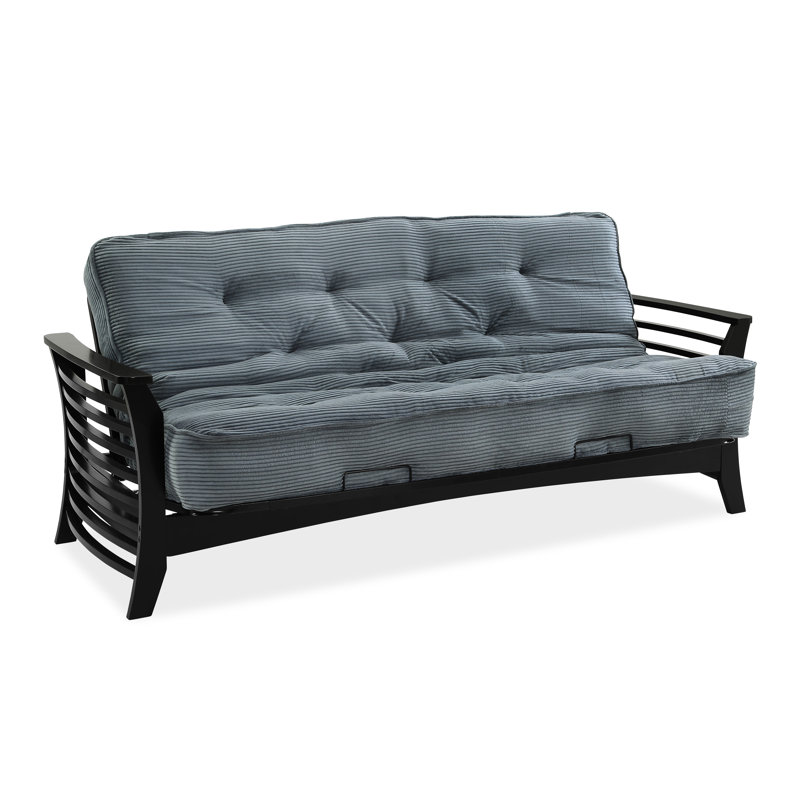 Futon et matelas Mccaffery, Velours côtelé couleur vert forêt