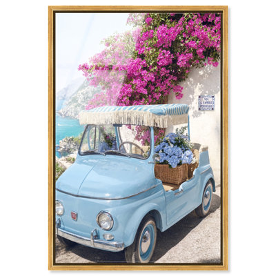 Décoration murale pour salon « Joyeux Capri » par Notoriart, impression acrylique encadrée, cadre doré, 36 x 54