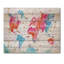 Carte du monde en rose et bleu - impression moderne sur bois de pin naturel-58676884