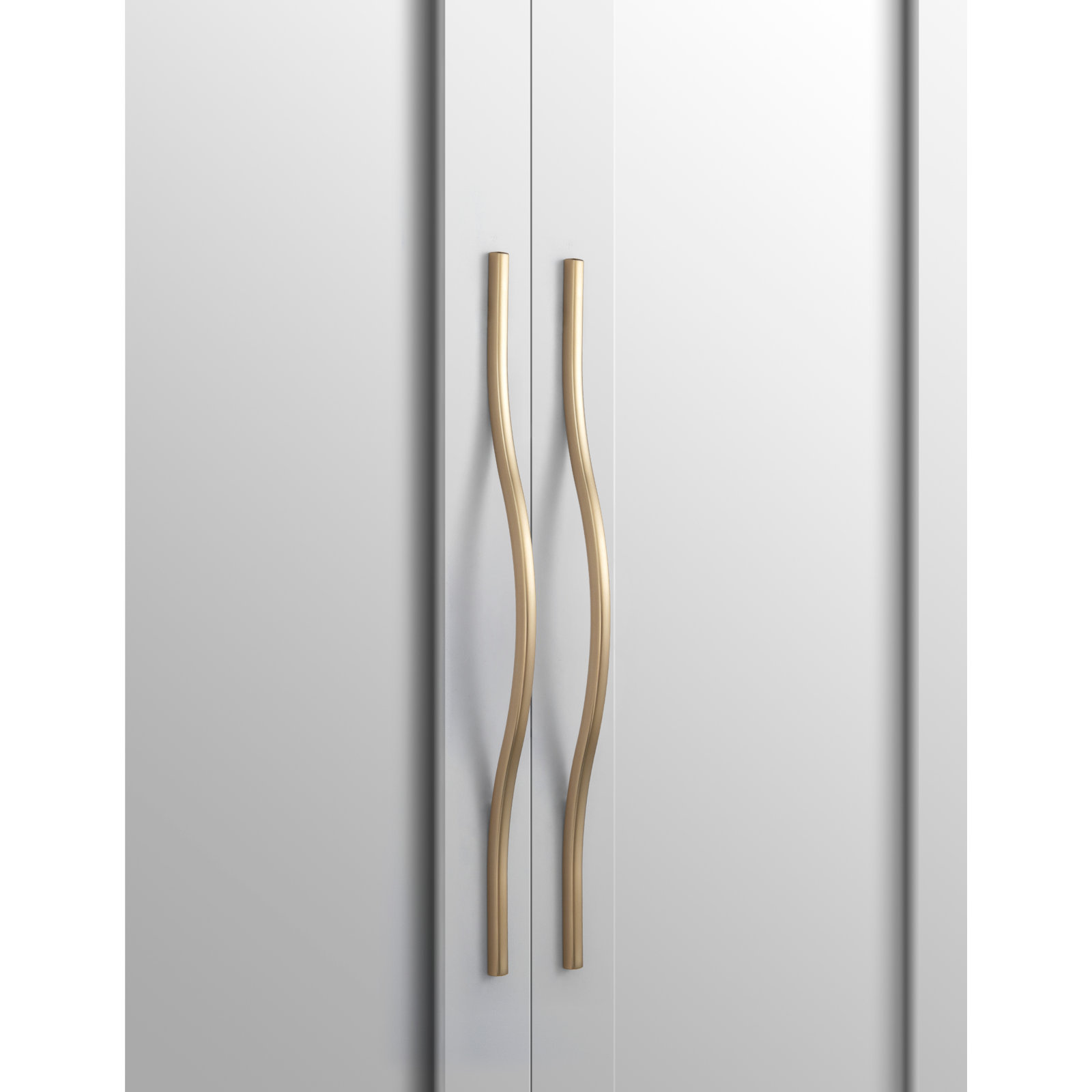 Double Pitch Modern Streamline Arch Pull (Set Of 6）, 12 3/5'', Champagne Bronze