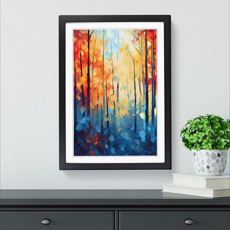 Single Picture Frame Print on Wood, 64cm H x 46cm W, Black Framed