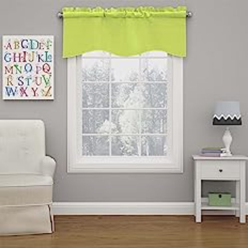 Kendall Scalloped Window Valance, Lime