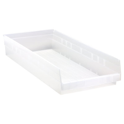 Economy Shelf Bin, nesting, (7) divider slots, rear hanglock, molded-in label holder, polypropylene