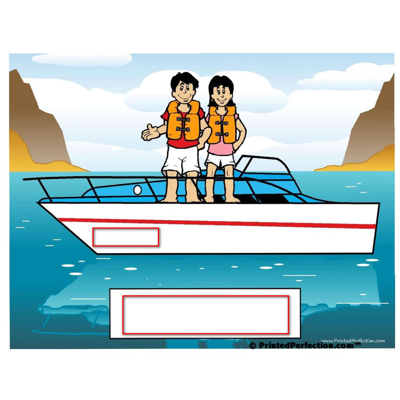 Personalized Boating Couple Wooden Key Chain