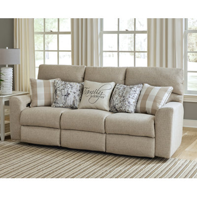 Ardele 86'' Upholstered Power Reclining Sofa with Power Adjustable Headrest