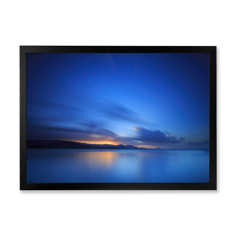 «Panoramic Cloud and Sky At Sunset IV», reproduction sur toile, H 8 po x l 12 po x P 1 po, Cadre d'angle fermé noir