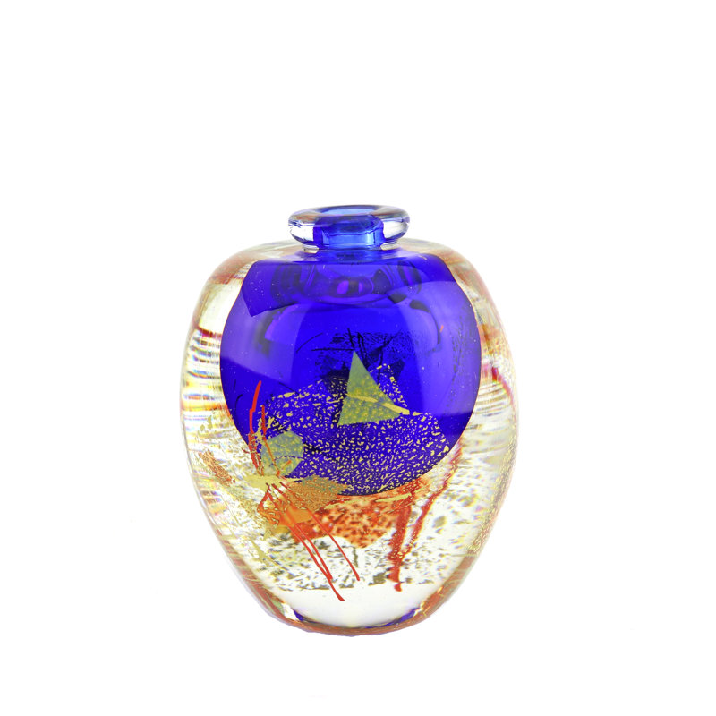 Toulon European Art Glass Vase Blue