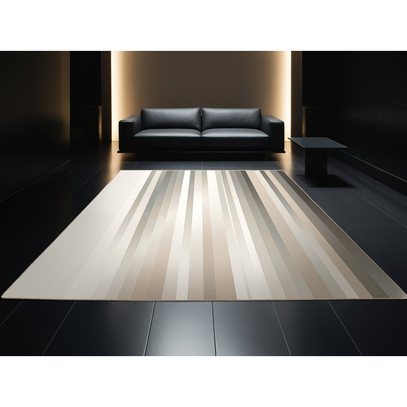Tapis ombré gris lavable à la machine Pegah, Carré 5 pi