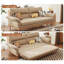 Canapé-lit causeuse 100% polyester beige