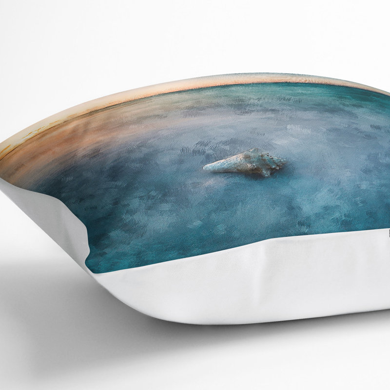Shell upon the Beach Cushion with Filling, White, 55cm H x 55cm W x 20cm D