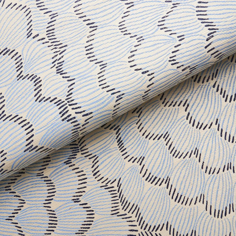 Papier peint Schumacher x Celerie Kemble, Bleu