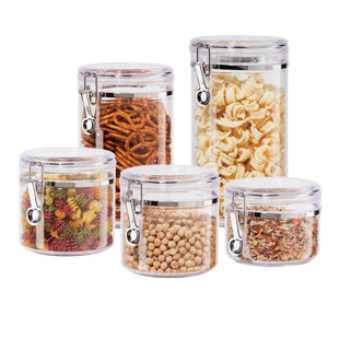 3pcs Clear Glass Food Storage Jar/Cotton Container With Airtight Seal  Acacia Wood Lids for Kitchen/Bathroom Serving Candy, Snack, Honey, Leaf  Tea