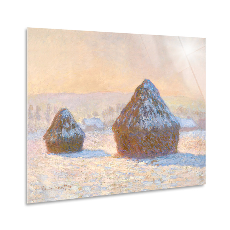 Wheat Sheaves In Winter by Claude Monet - No Frame Painting, Plastic/Acrylic, 70cm H x 100cm W