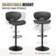 Ensemble de 2 tabourets de bar, tabourets de bar en similicuir avec dossier, tabourets de comptoir pivotants avec repose-pieds, tabourets de cuisine réglables pour la cuisine et les bars, noir-1138826314