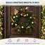 24" Christmas Wreath with Gold Double Bells, Leaves & Fruit | Artificial Green Pine Front Door Wreath for Porch, Window & Wall – Weather Resistant