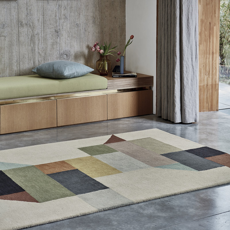 Yahir Abstract Wool Hand Tufted Area Rug, Rectangle 160 x 230cm