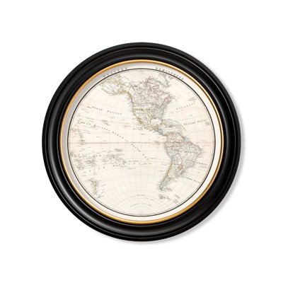 Western Hemisphere by Mid-1800s - Single Picture Frame Print on Archival Matt 230gsm Paper