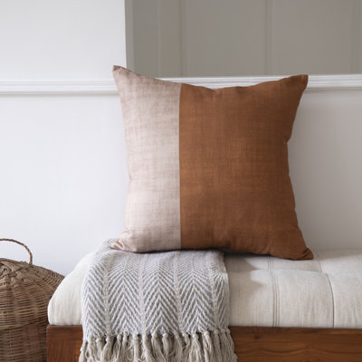 Textured Striped Cotton Throw Pillow Cover