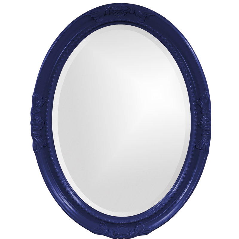 Miroir décoratif mural biseauté de style traditionnel, Bleu marine