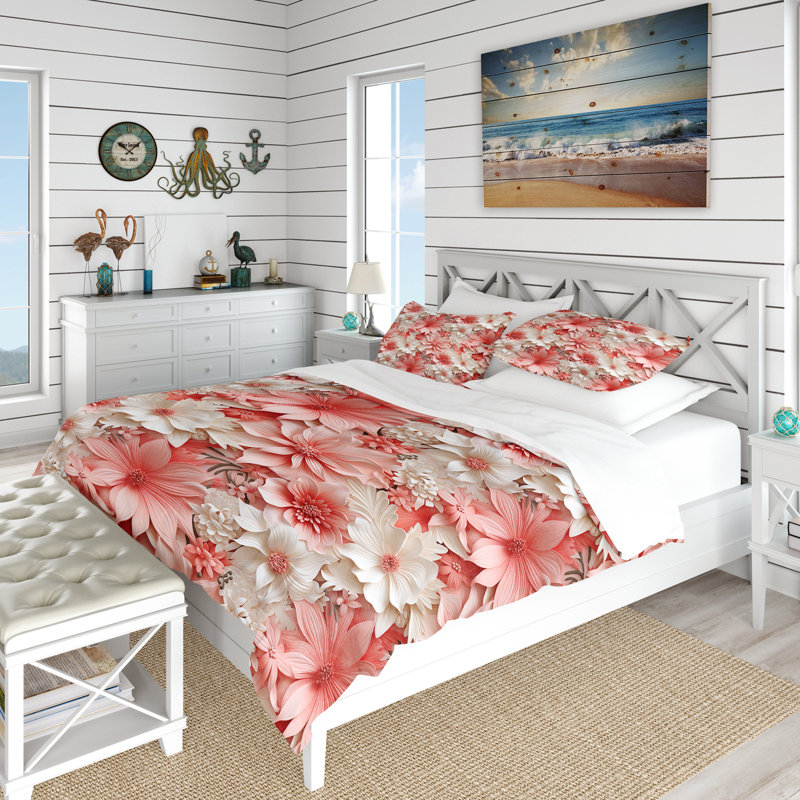 Delicate Neutrals Tropical Pattern IV - Ensemble de housse de couette tropical