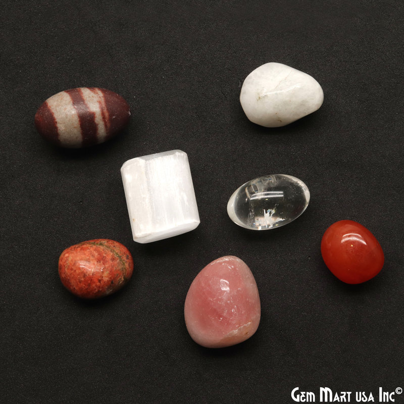 Ensemble de pierres multicolores, 7 pièces de pierres décoratives, jardin zen, remplisseur de vase