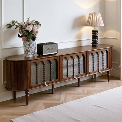 French Retro Solid Wood Design TV Cabinet