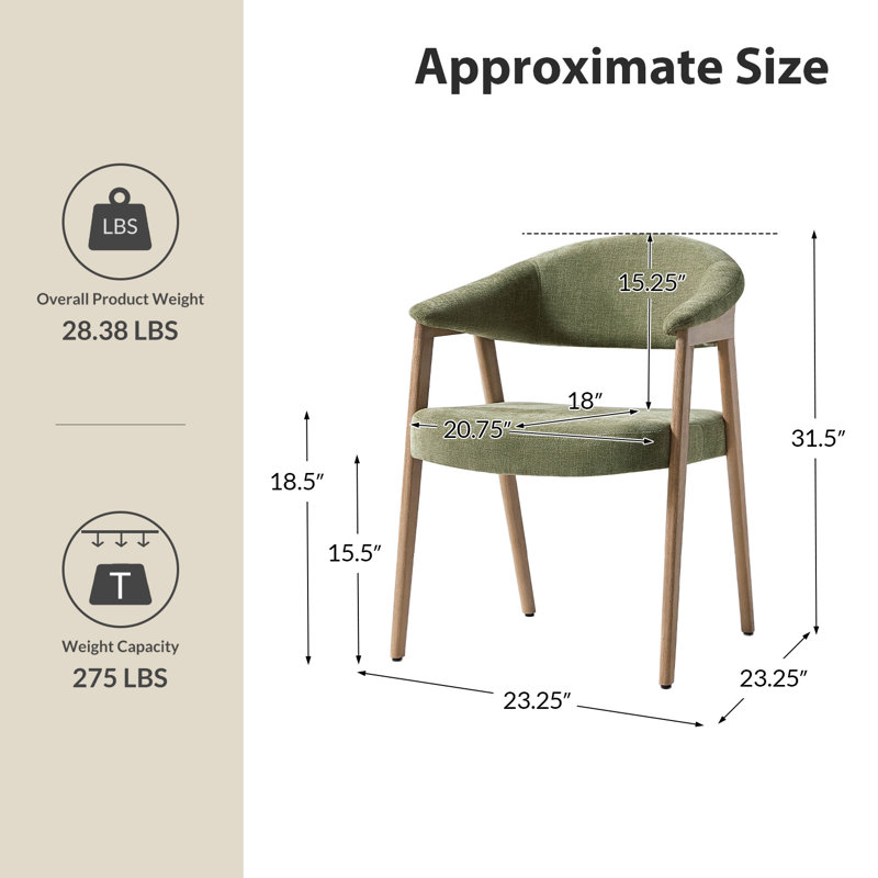 Chaise de salle à manger Milford, 4, Moss