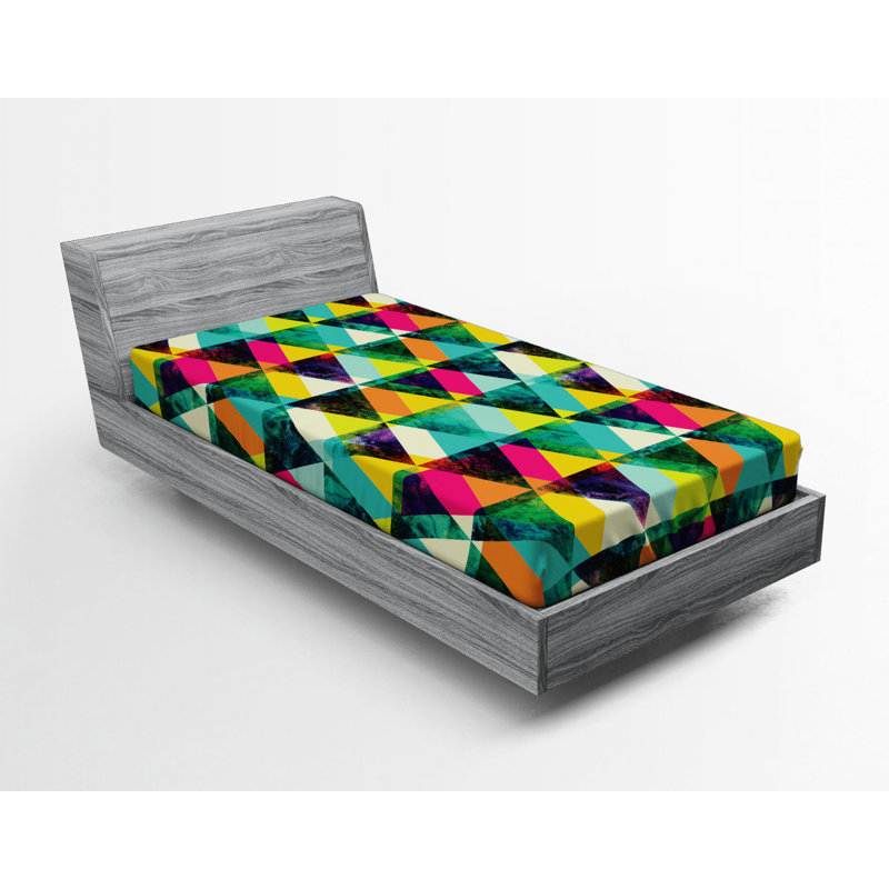 Microfiber Geometric Fitted Sheet, Twin XL Fitted Sheet