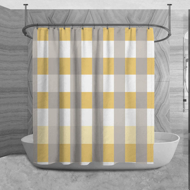 Ryonna Gingham Shower Curtain, 73" H x 70" W