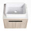 Meuble-lavabo mural simple 23,6 po avec plateau en pierre frittée Sulleh