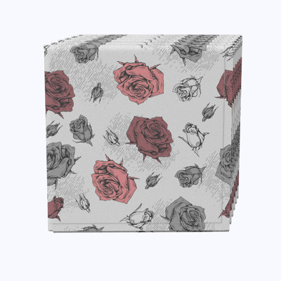 Cotton Twill Floral Square Napkin