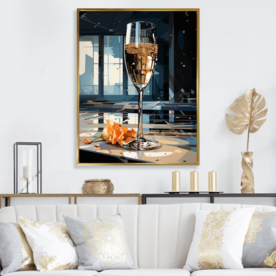 Bulles de champagne dorées - Art mural champagne