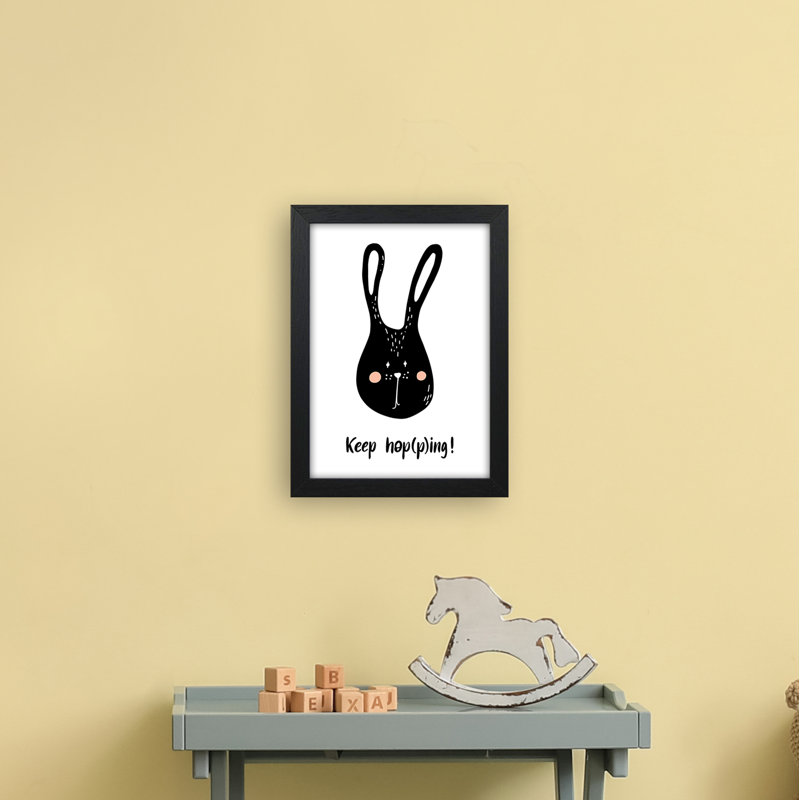 Bunny by Miniofmine - Print, 34cm H x 25cm W x 3cm D, Brown Framed